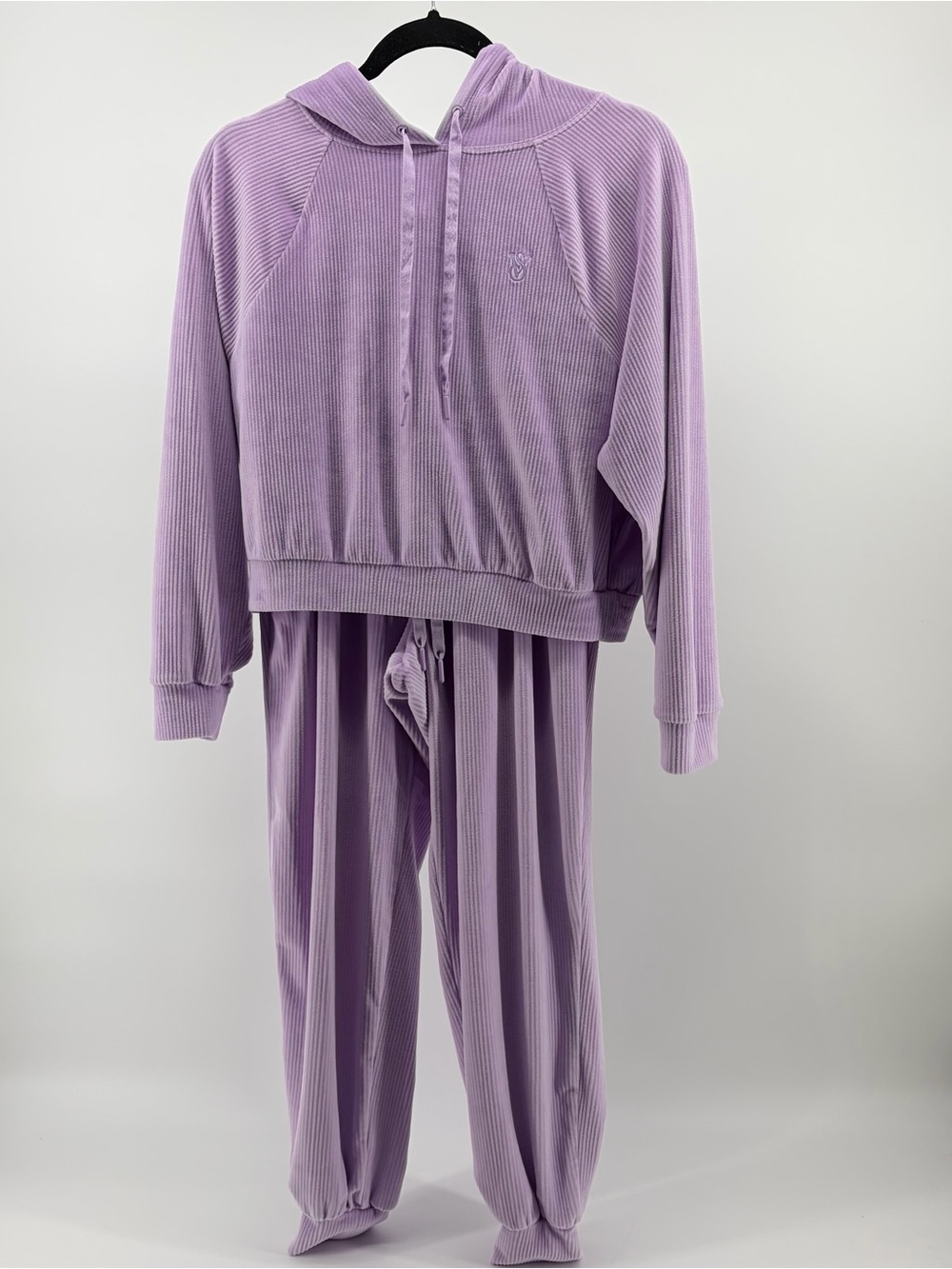 Victoria's‎ Secret Ribbed Corduroy Hooded Velvet Violet Jogger Set Velour